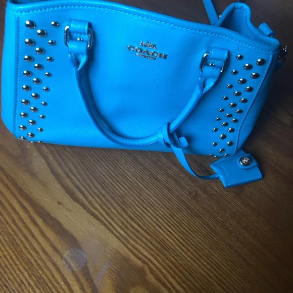 Beautiful Tiffany Blue Coach Purse - Picture 3 of 5
